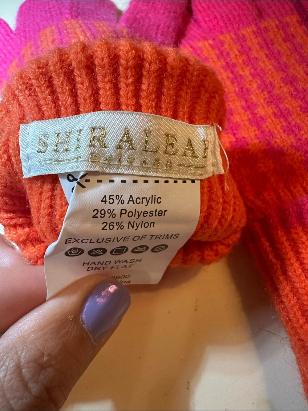 Shiraleah Pink and Orange Knit Touchscreen Gloves